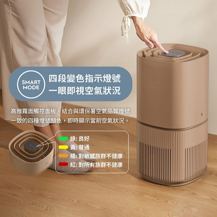 Electrolux 伊萊克斯 EP53-48WBA 極適家居500 UV抗敏空氣清淨機 奶茶棕-細節圖7