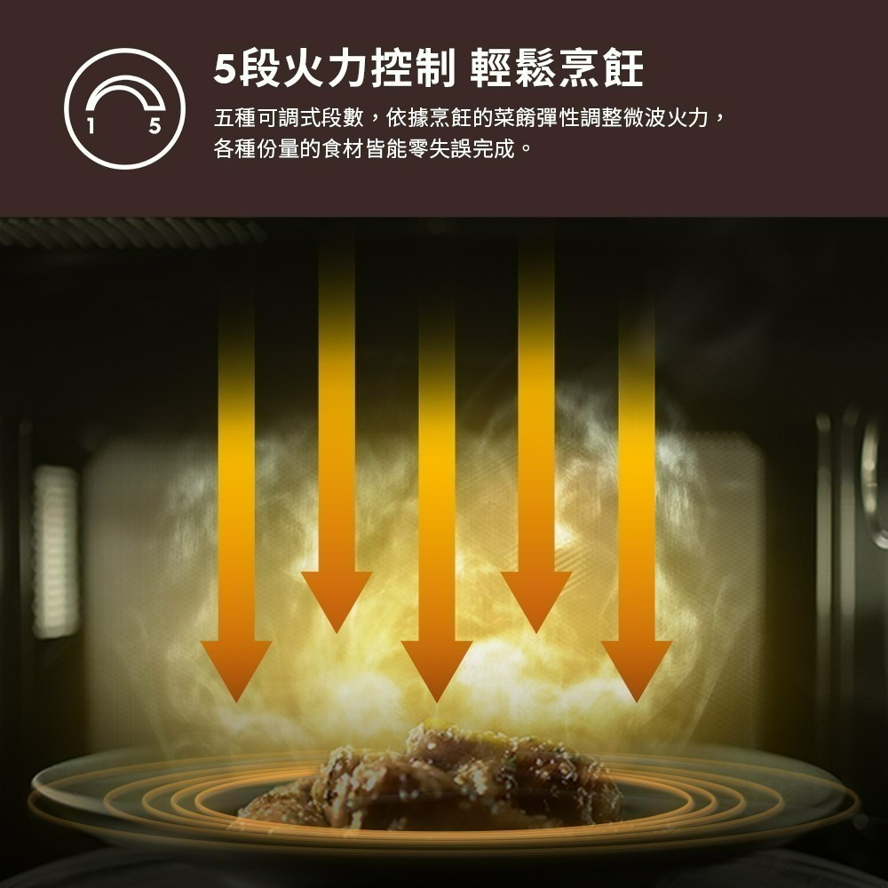 Electrolux 伊萊克斯 EMG23D22SB 23L 極致美味500 獨立式燒烤微波爐 奶茶色-細節圖5
