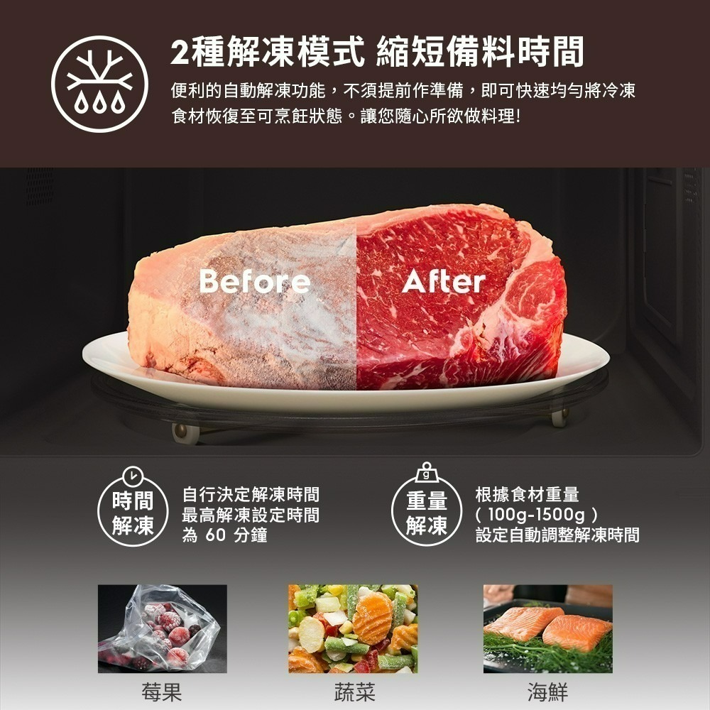 Electrolux 伊萊克斯 EMG23D22SB 23L 極致美味500 獨立式燒烤微波爐 奶茶色-細節圖7