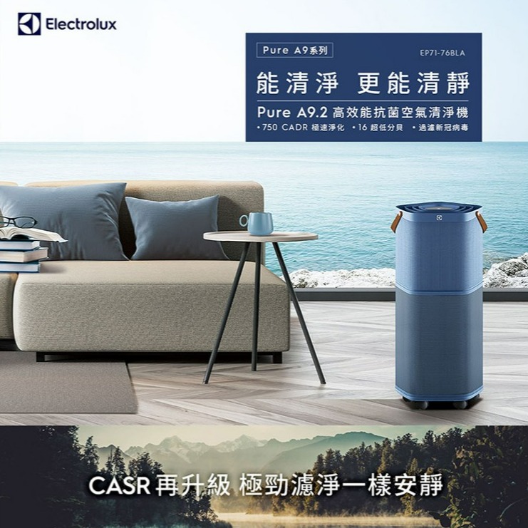 Electrolux 伊萊克斯 EP71-76BLA 空氣清淨機 Pure A9.2 高效能抗菌 適用29坪 丹寧藍-細節圖2