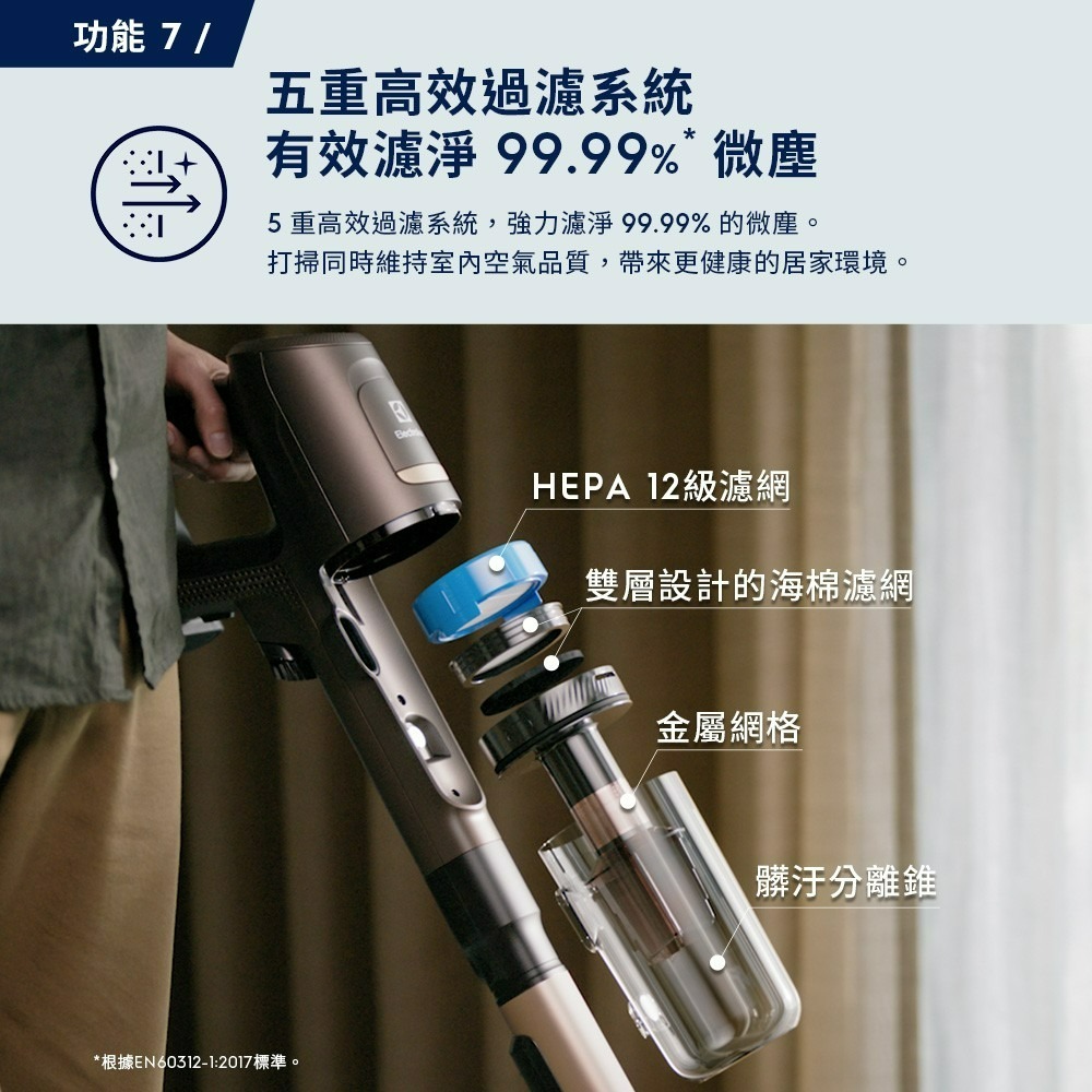 Electrolux 伊萊克斯 EFP91835 無線濕拖吸塵器 琥珀棕 極適家居900-細節圖7