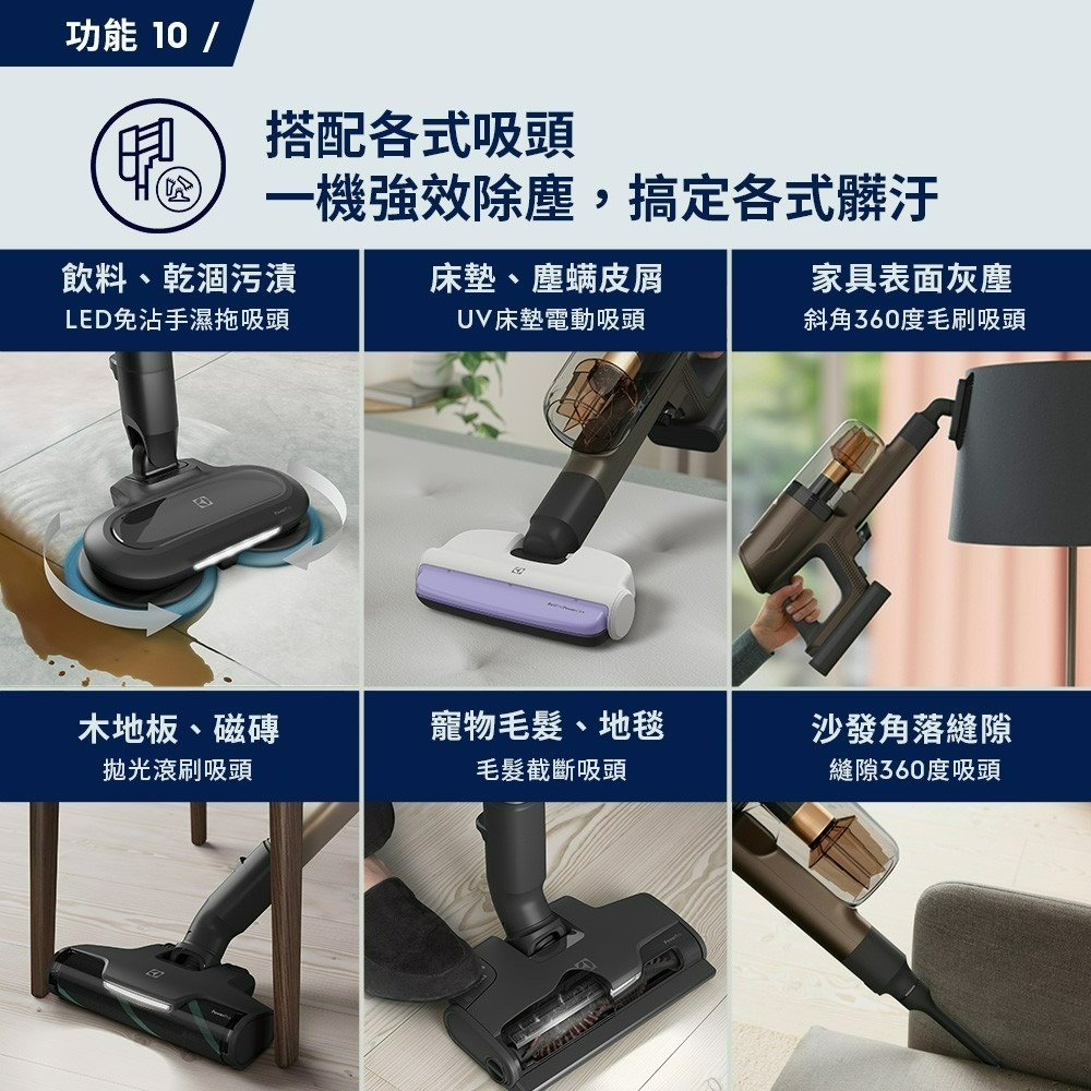 Electrolux 伊萊克斯 EFP91835 無線濕拖吸塵器 琥珀棕 極適家居900-細節圖8