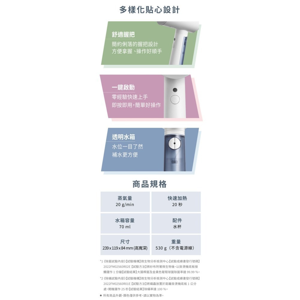 Panasonic 國際牌 NI-GHD015 手持掛燙機  20秒速熱 輕巧機身 皓雪白/湖水綠-細節圖8