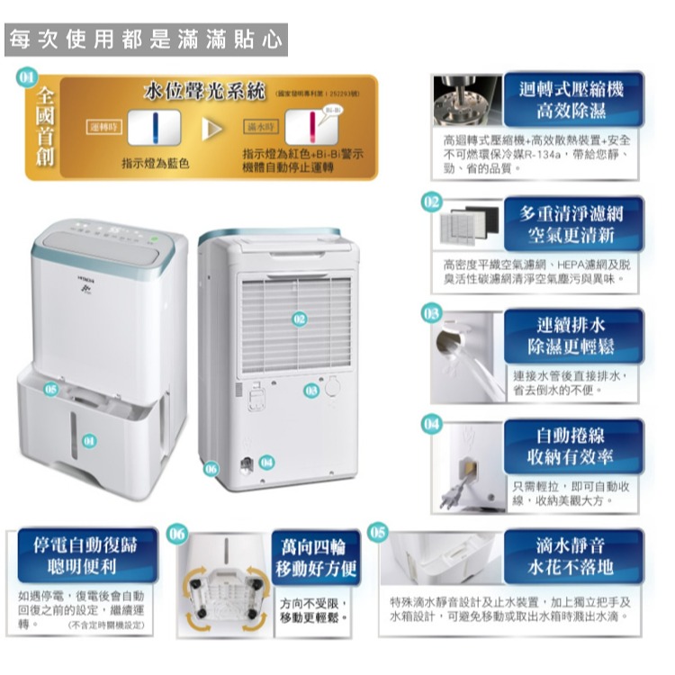 HITACHI 日立 RD-160HH 除濕機 8L/日 清淨除濕 HEPA濾網 手機APP遙控-細節圖11