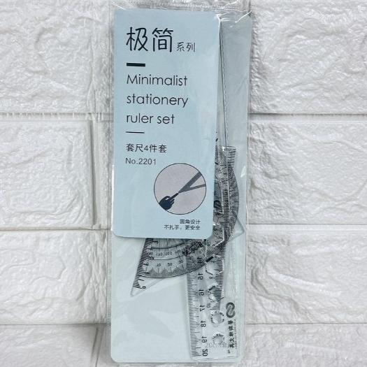 【台灣現貨 開學必備】多功能學生套尺四件組 多功能文具 尺 量角器 直角三角形 等腰三角形 20公分尺 學生文具-細節圖3