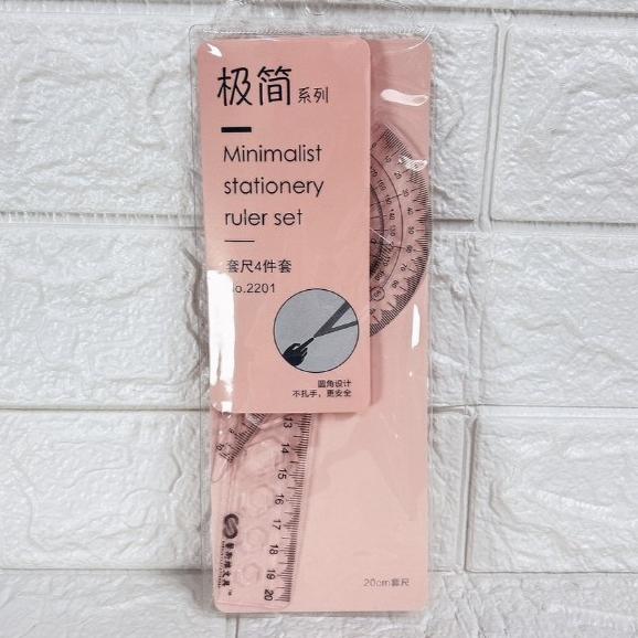 【台灣現貨 開學必備】多功能學生套尺四件組 多功能文具 尺 量角器 直角三角形 等腰三角形 20公分尺 學生文具-細節圖4