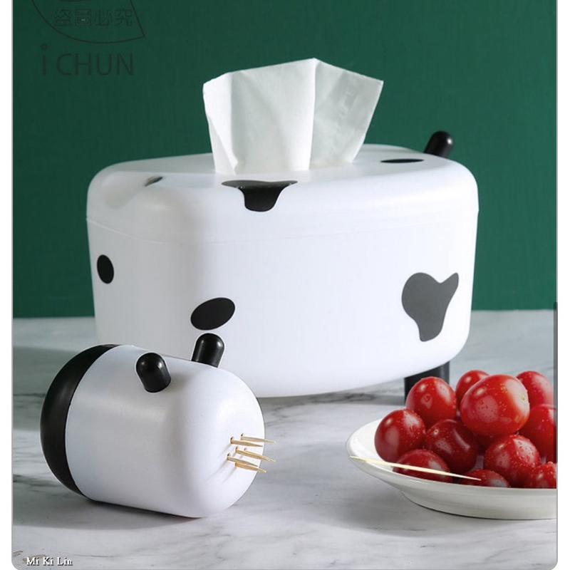 ［現貨］台灣出貨 森然小舖 超萌乳牛創意二合一牙籤紙巾盒 10197-細節圖5