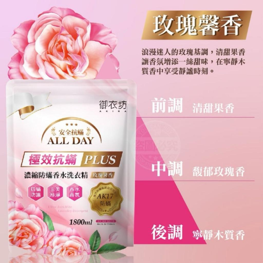 ［現貨］台灣出貨 森然小舖 御衣坊 玫瑰馨香濃縮防螨香水洗衣精補充包 洗衣精 補充包 香水洗衣精 防蟎 濃縮洗衣精-細節圖3