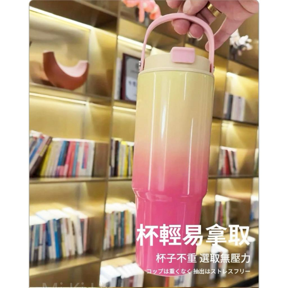 ［現貨］台灣出貨 森然小舖 超美漸變色不鏽鋼手提冰霸杯 不銹鋼杯 手提杯 水壺 飲料杯 雙飲杯 9500-細節圖4
