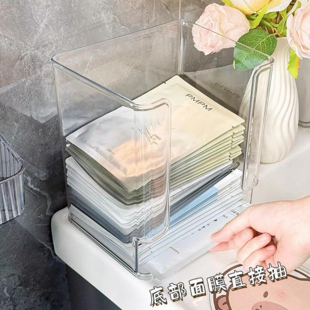 ［現貨］台灣出貨 森然小舖 壓克力面膜收納盒 面膜收納 壓克力收納盒 保養品收納 置物架 桌面收納 面膜收納-細節圖4