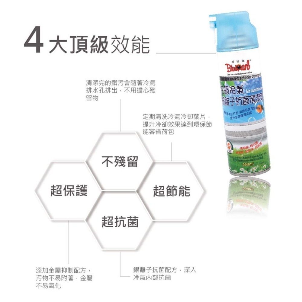 🅜🅘🅣現貨➣ 黑珍珠 空調冷氣 銀離子 抗菌 清潔慕斯 550ml SGS認證 天然橘油 零殘留 節能 除臭-細節圖5