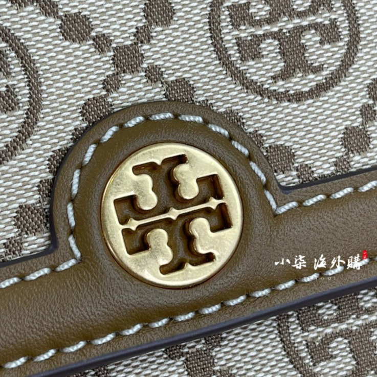 Tory Burch/湯麗柏琦 TB女包 T MONOGRAM  帆布刺繡印花肩背包 單肩包 風琴包 2條肩帶-細節圖4