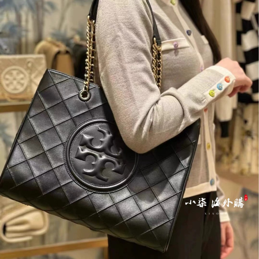 Tory Burch/湯麗柏琦 TB女包 FLEMING 迷你手提托特包 羊皮 真皮包 黑色實拍-細節圖4