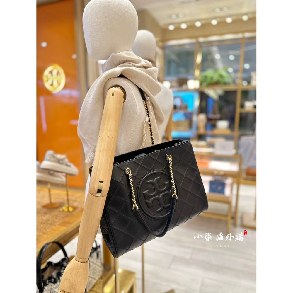 Tory Burch/湯麗柏琦 TB女包 FLEMING 迷你手提托特包 羊皮 真皮包 黑色實拍-細節圖8