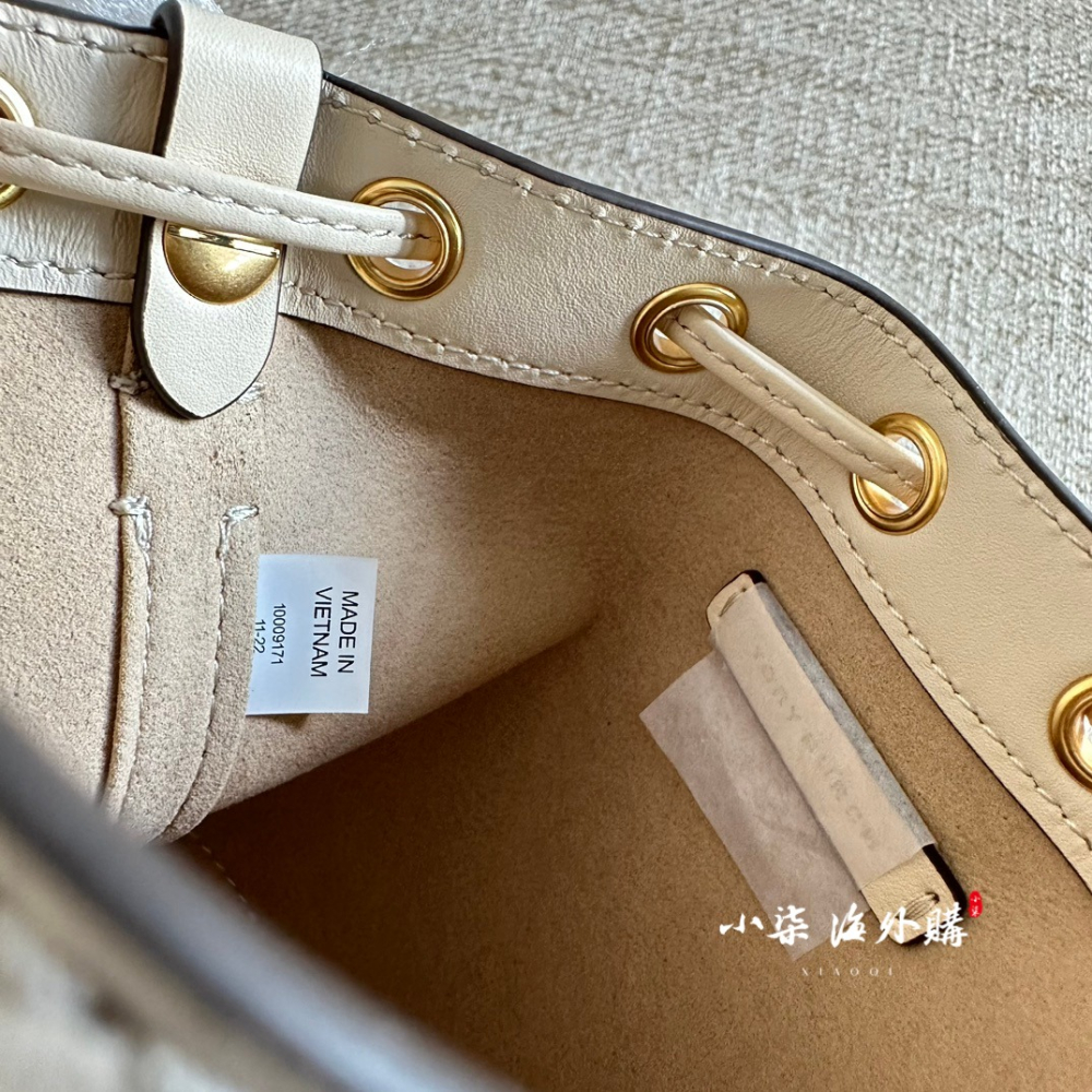 實物拍攝 海外購 TORY BURCH TB 專櫃款 迷你 深藍 印花 T MONOGRAM 水桶包 側背包 TB女包-細節圖8