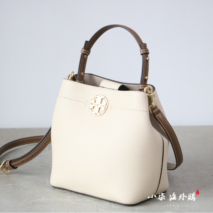 Tory Burch/湯麗柏琦 TB女包 真皮 荔枝紋 水桶包 tb 包 手提包 單肩包-細節圖2