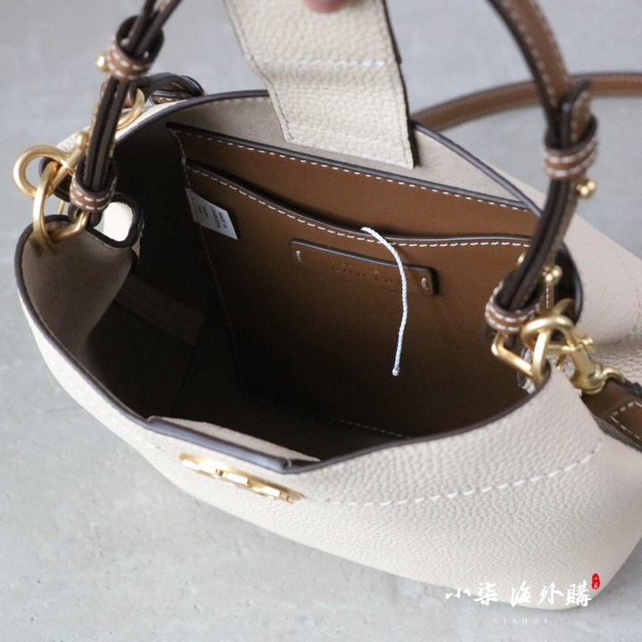 Tory Burch/湯麗柏琦 TB女包 真皮 荔枝紋 水桶包 tb 包 手提包 單肩包-細節圖6