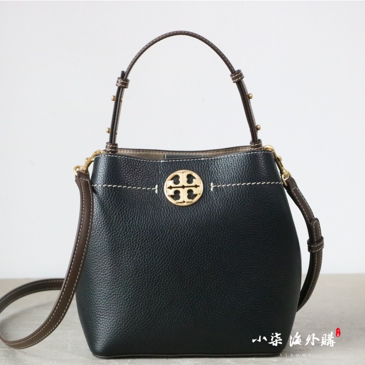 Tory Burch/湯麗柏琦 TB女包 真皮 荔枝紋 水桶包 tb 包 手提包 單肩包-細節圖9