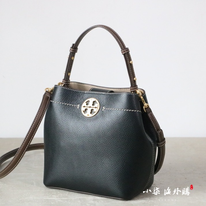 Tory Burch/湯麗柏琦 TB女包 真皮 荔枝紋 水桶包 tb 包 手提包 單肩包-細節圖10