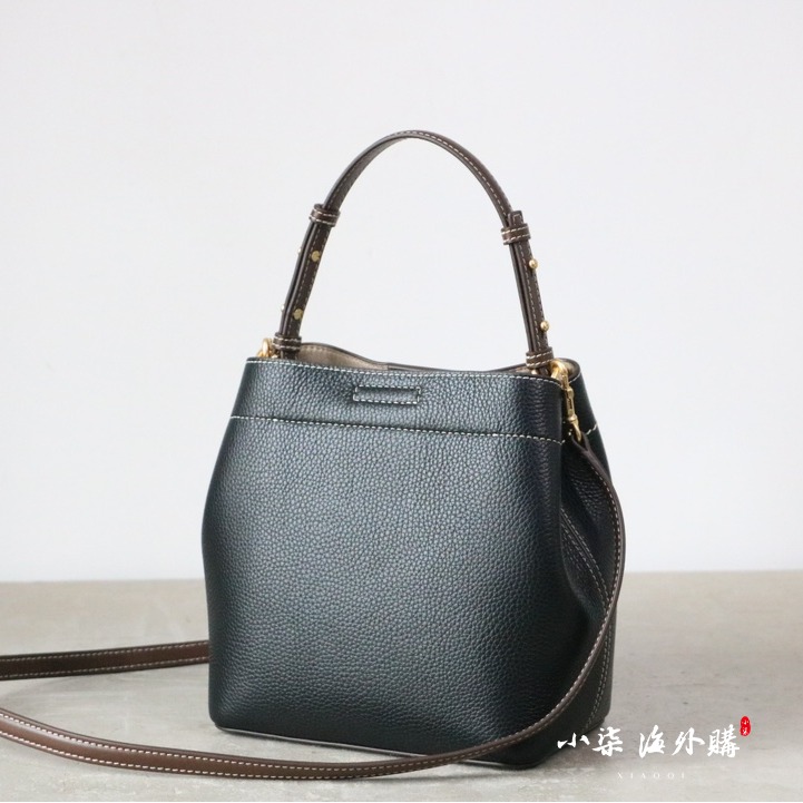 Tory Burch/湯麗柏琦 TB女包 真皮 荔枝紋 水桶包 tb 包 手提包 單肩包-細節圖3