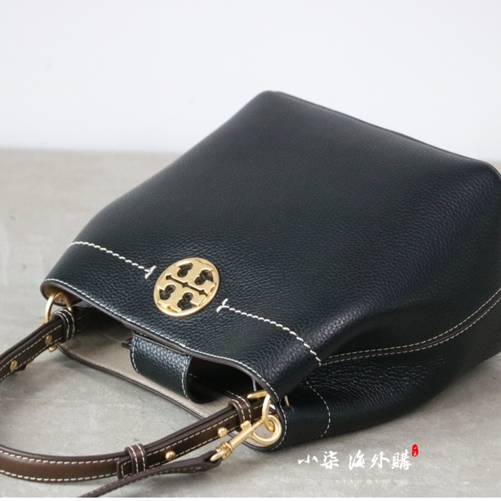 Tory Burch/湯麗柏琦 TB女包 真皮 荔枝紋 水桶包 tb 包 手提包 單肩包-細節圖4
