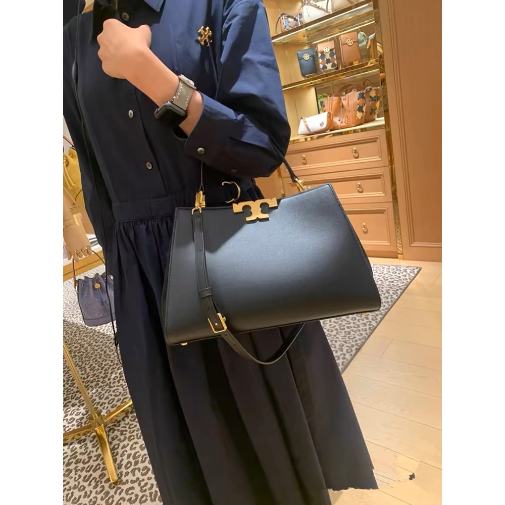 Tory Burch/湯麗柏琦 TB女包 真皮 Eleanor Satchel 名媛包 駝鹿棕 手提包-細節圖6