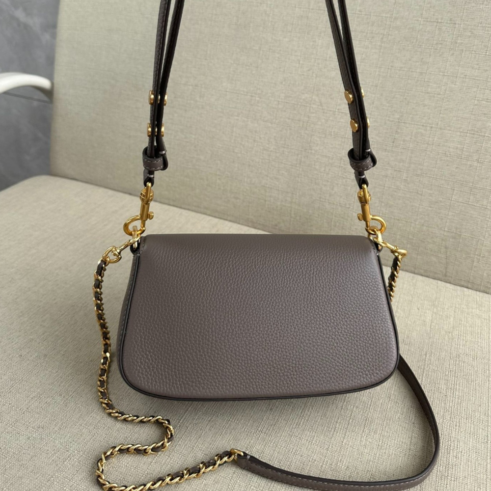 Tory Burch/湯麗柏琦 TB女包 真皮 荔枝紋  腋下包 Britten法棍包 時尚單肩包-細節圖6