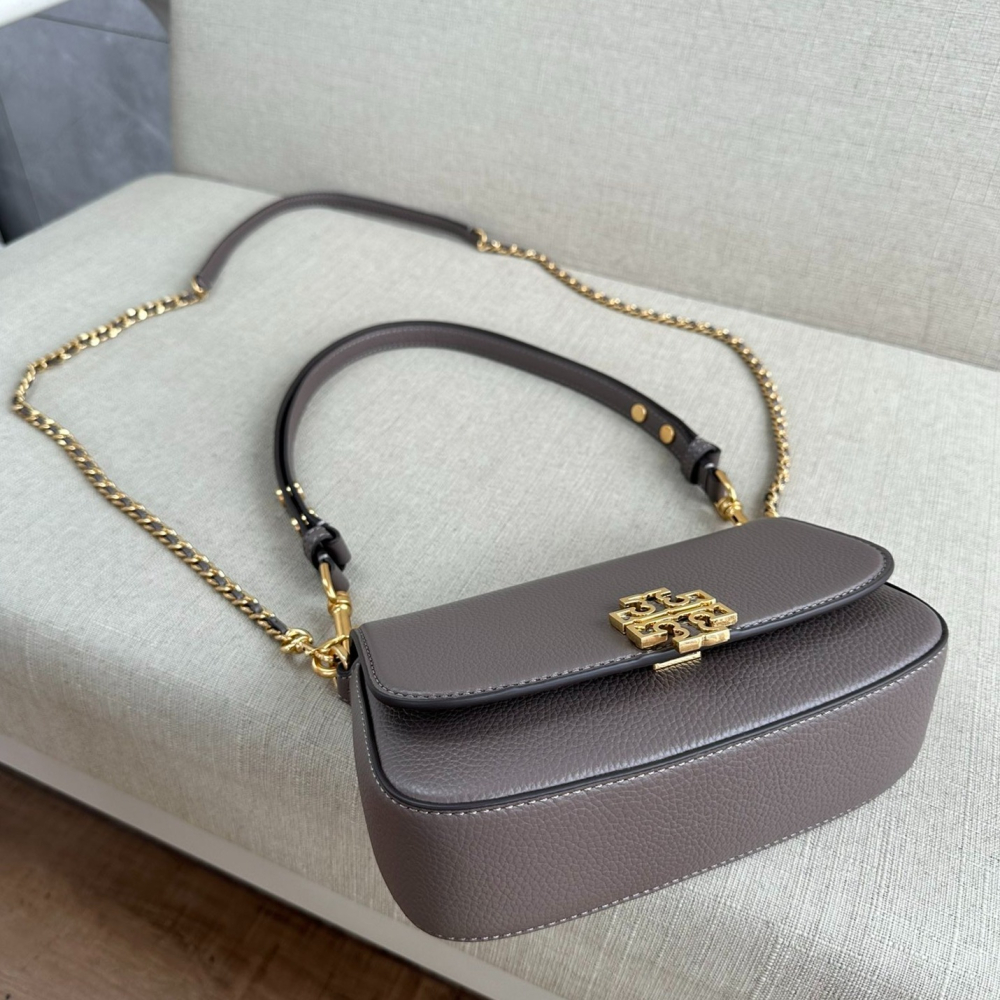 Tory Burch/湯麗柏琦 TB女包 真皮 荔枝紋  腋下包 Britten法棍包 時尚單肩包-細節圖7