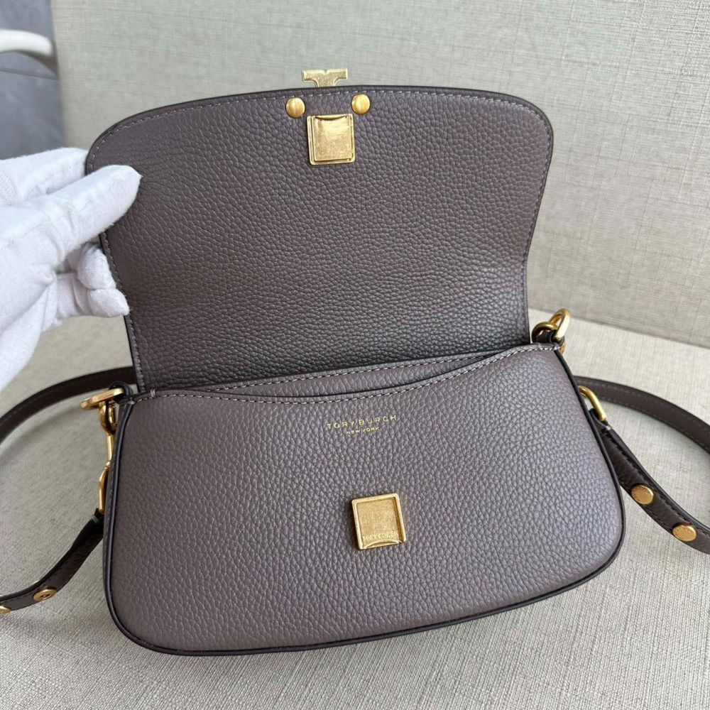 Tory Burch/湯麗柏琦 TB女包 真皮 荔枝紋  腋下包 Britten法棍包 時尚單肩包-細節圖8