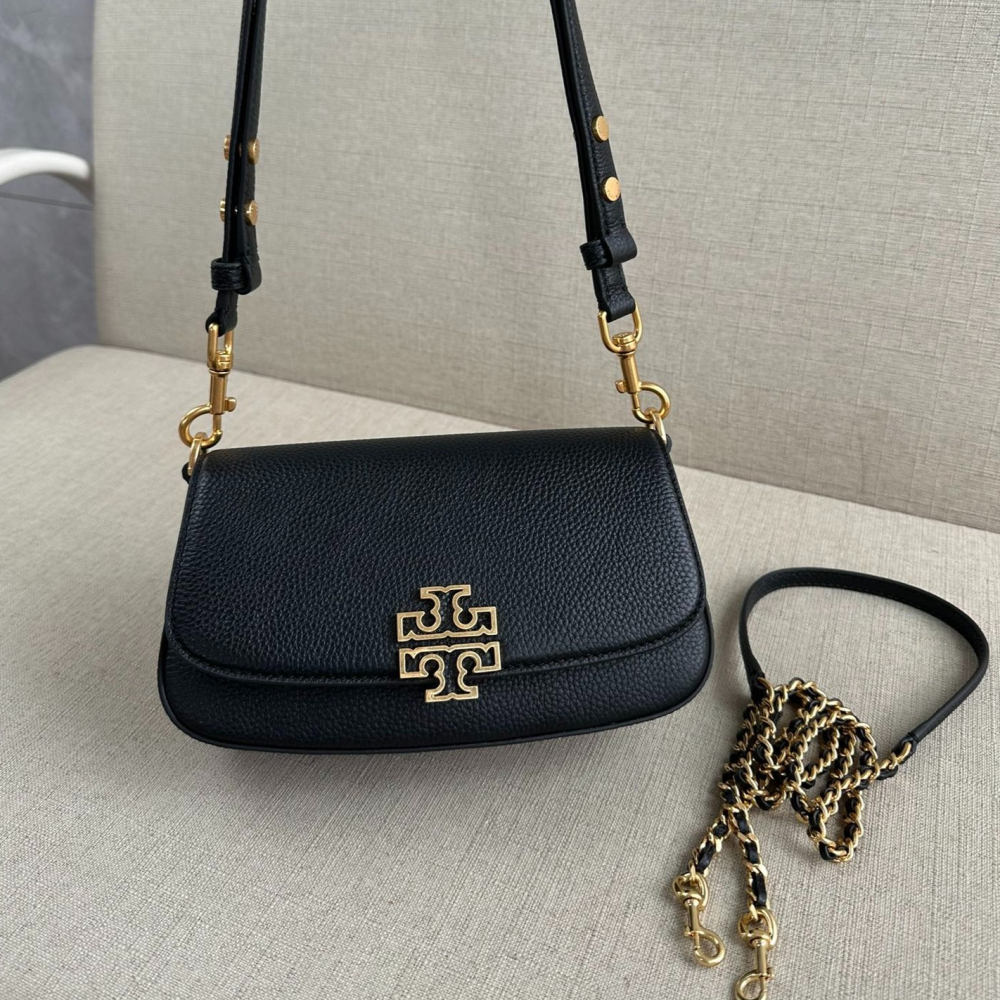 Tory Burch/湯麗柏琦 TB女包 真皮 荔枝紋  腋下包 Britten法棍包 時尚單肩包-細節圖10