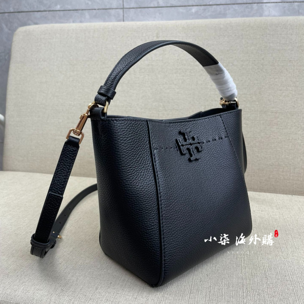 Tory Burch/湯麗柏琦 TB女包  單肩包 手提包 斜挎包 荔枝紋牛皮水桶包-細節圖4