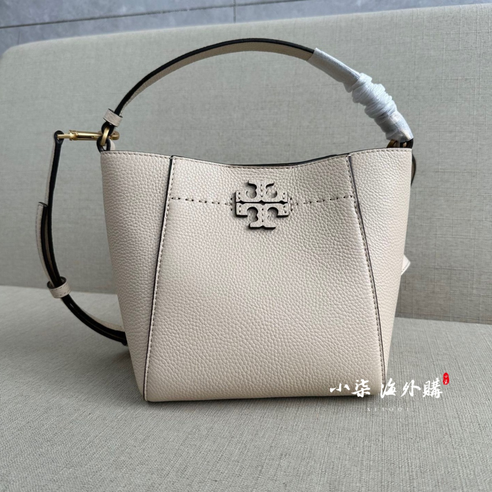 Tory Burch/湯麗柏琦 TB女包  單肩包 手提包 斜挎包 荔枝紋牛皮水桶包-細節圖11