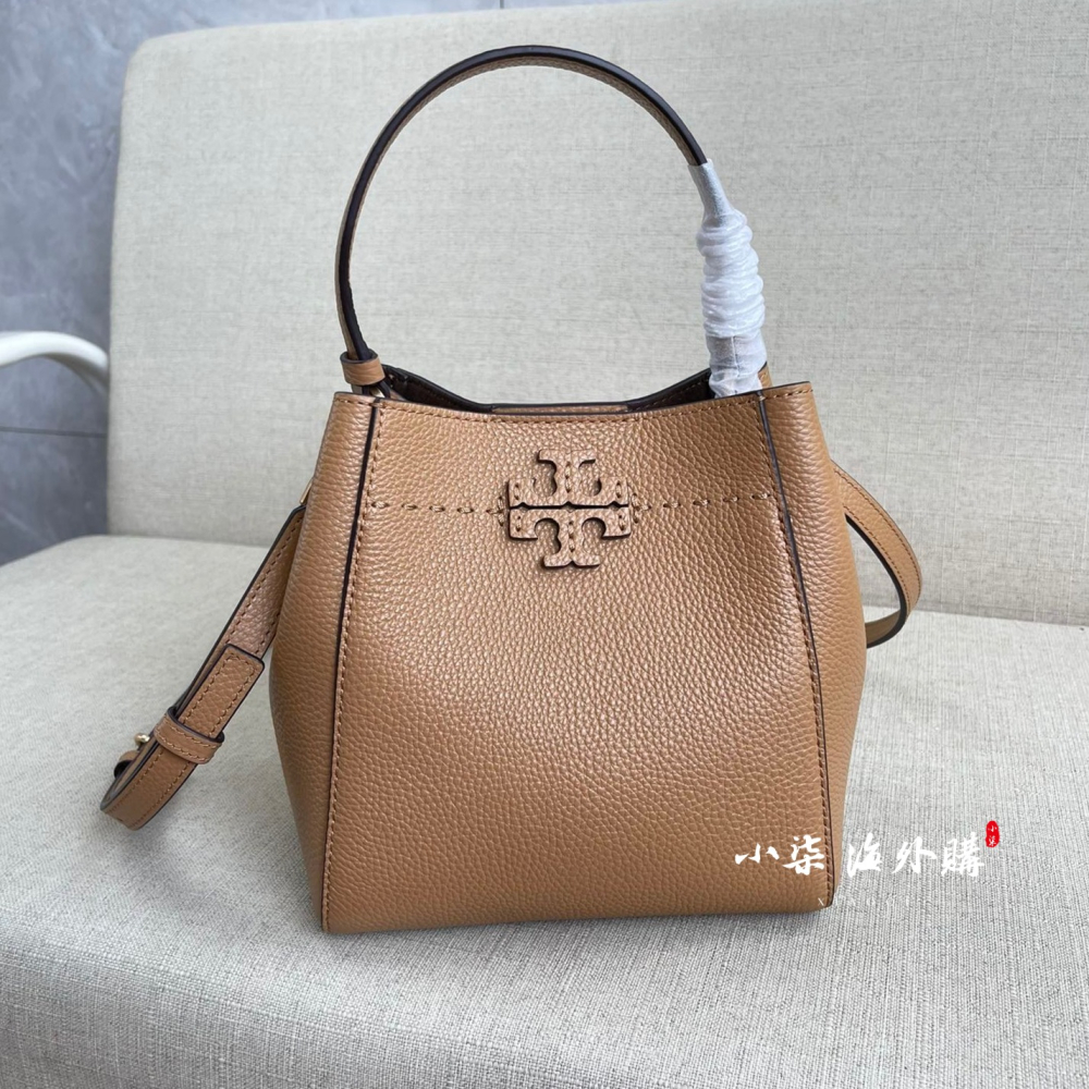 Tory Burch/湯麗柏琦 TB女包 單肩包 手提包 斜挎包 荔枝紋牛皮水桶包 實物拍攝-細節圖2