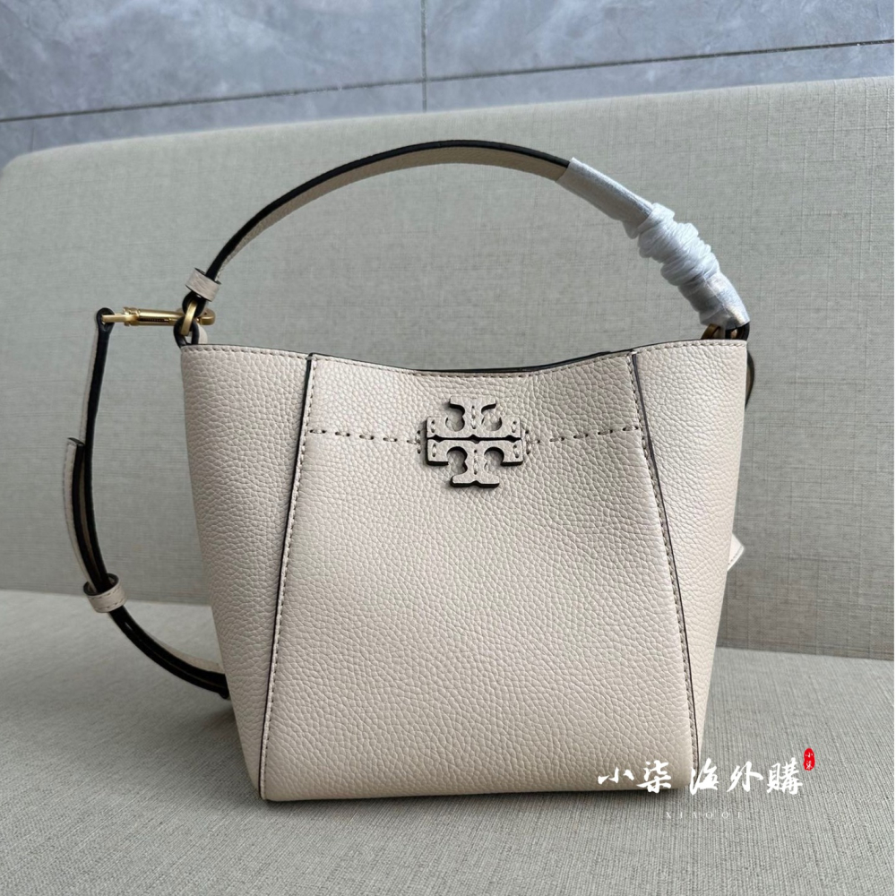 Tory Burch/湯麗柏琦 TB女包 單肩包 手提包 斜挎包 荔枝紋牛皮水桶包 實物拍攝-細節圖10