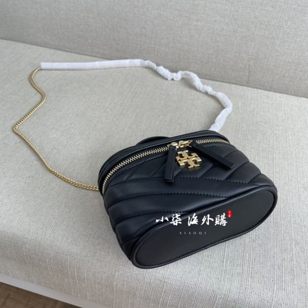 Tory Burch/湯麗柏琦 TB女包 TB79425 KIRA 迷你化妝包 斜面雙T logo真皮女包 單肩包-細節圖4