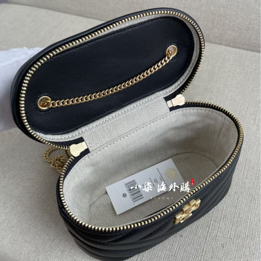 Tory Burch/湯麗柏琦 TB女包 TB79425 KIRA 迷你化妝包 斜面雙T logo真皮女包 單肩包-細節圖6