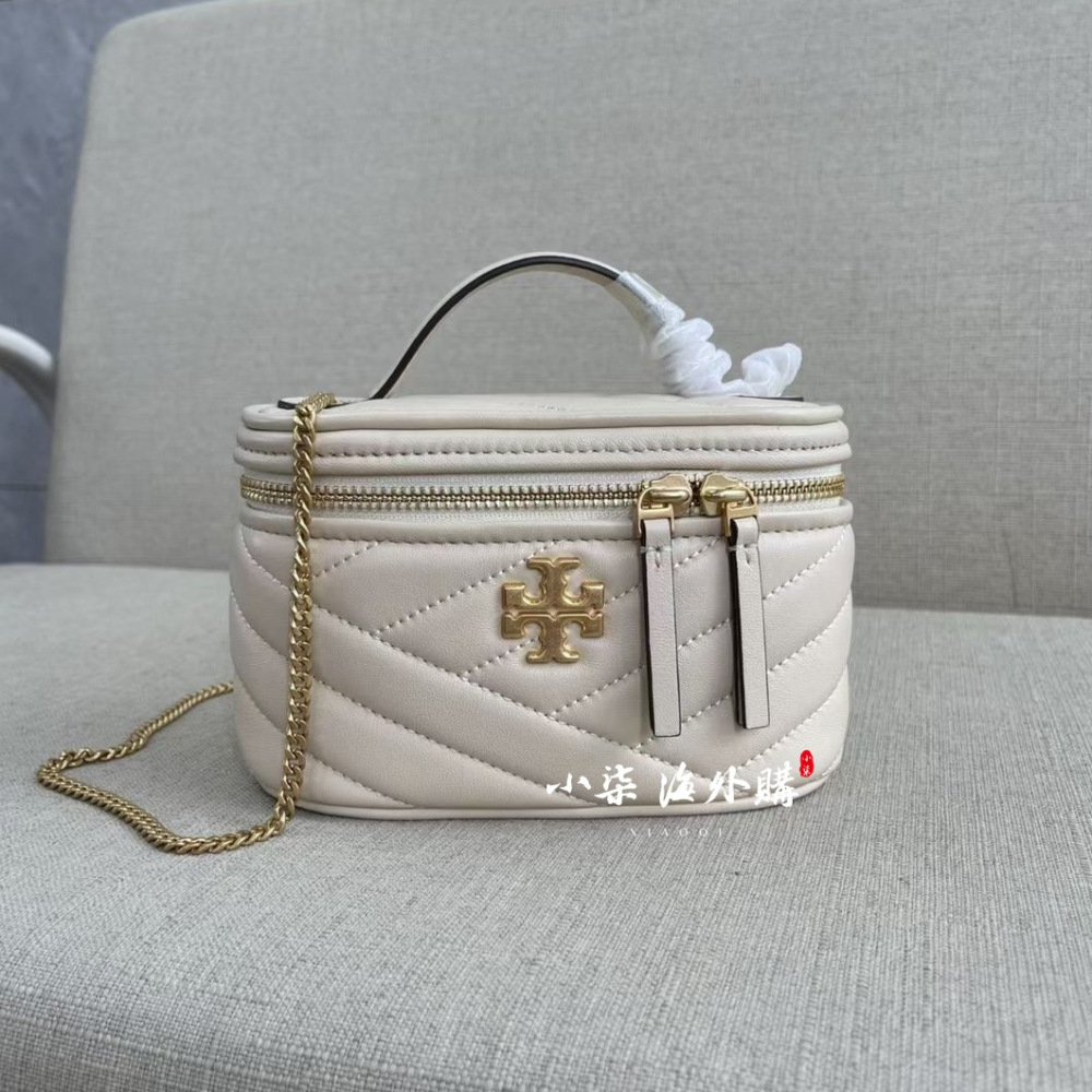Tory Burch/湯麗柏琦 TB女包 TB79425 KIRA 迷你化妝包 斜面雙T logo真皮女包 單肩包-細節圖7