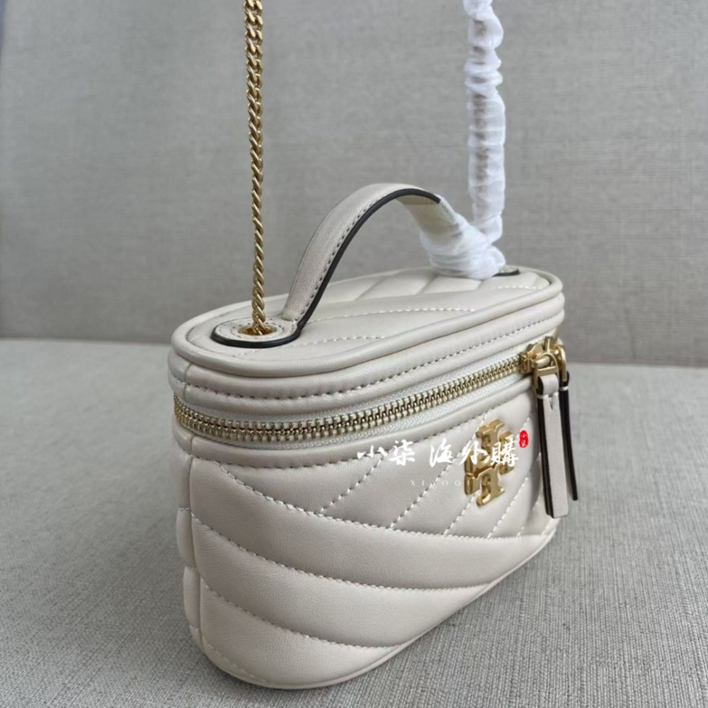 Tory Burch/湯麗柏琦 TB女包 TB79425 KIRA 迷你化妝包 斜面雙T logo真皮女包 單肩包-細節圖8