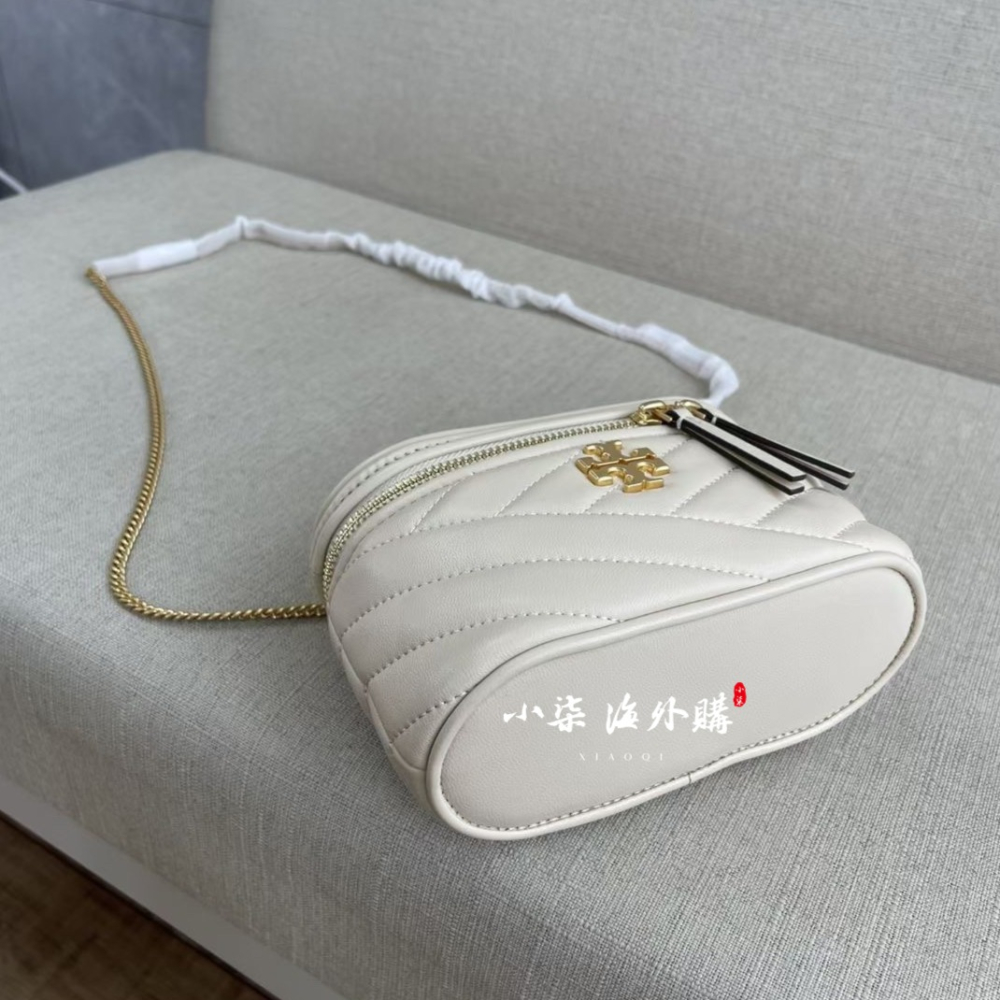 Tory Burch/湯麗柏琦 TB女包 TB79425 KIRA 迷你化妝包 斜面雙T logo真皮女包 單肩包-細節圖9