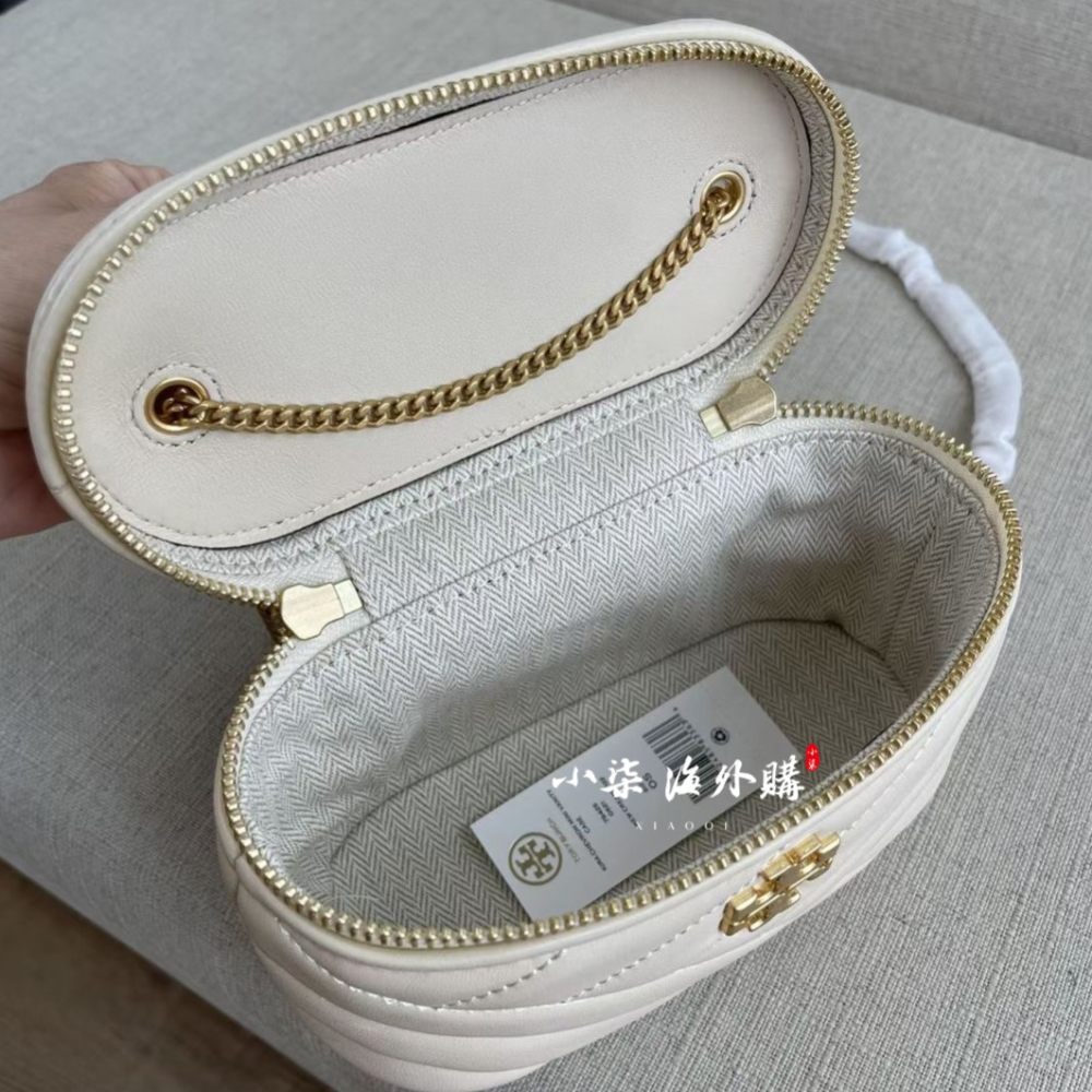 Tory Burch/湯麗柏琦 TB女包 TB79425 KIRA 迷你化妝包 斜面雙T logo真皮女包 單肩包-細節圖11