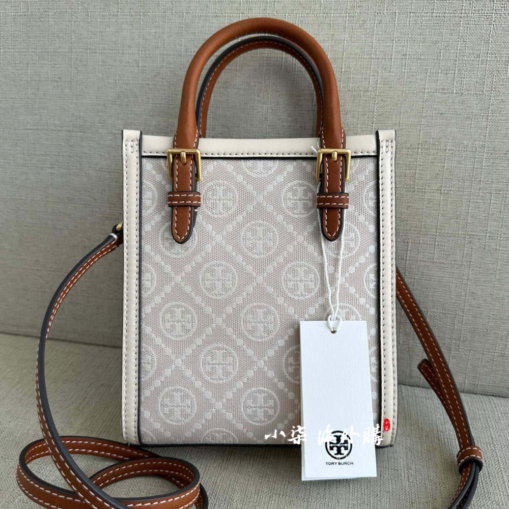 實物拍攝 湯麗柏琦 TB女包 Monogram老花 mini托特包 tory Burch斜挎手提女包-細節圖2