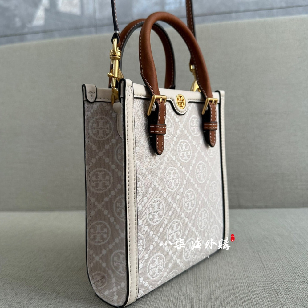 實物拍攝 湯麗柏琦 TB女包 Monogram老花 mini托特包 tory Burch斜挎手提女包-細節圖3