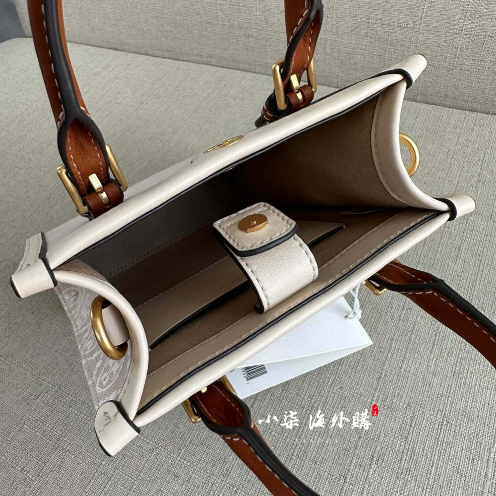 實物拍攝 湯麗柏琦 TB女包 Monogram老花 mini托特包 tory Burch斜挎手提女包-細節圖7