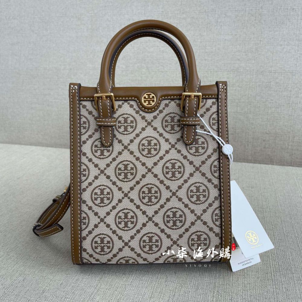 實物拍攝 湯麗柏琦 TB女包 Monogram老花 mini托特包 tory Burch斜挎手提女包-細節圖10