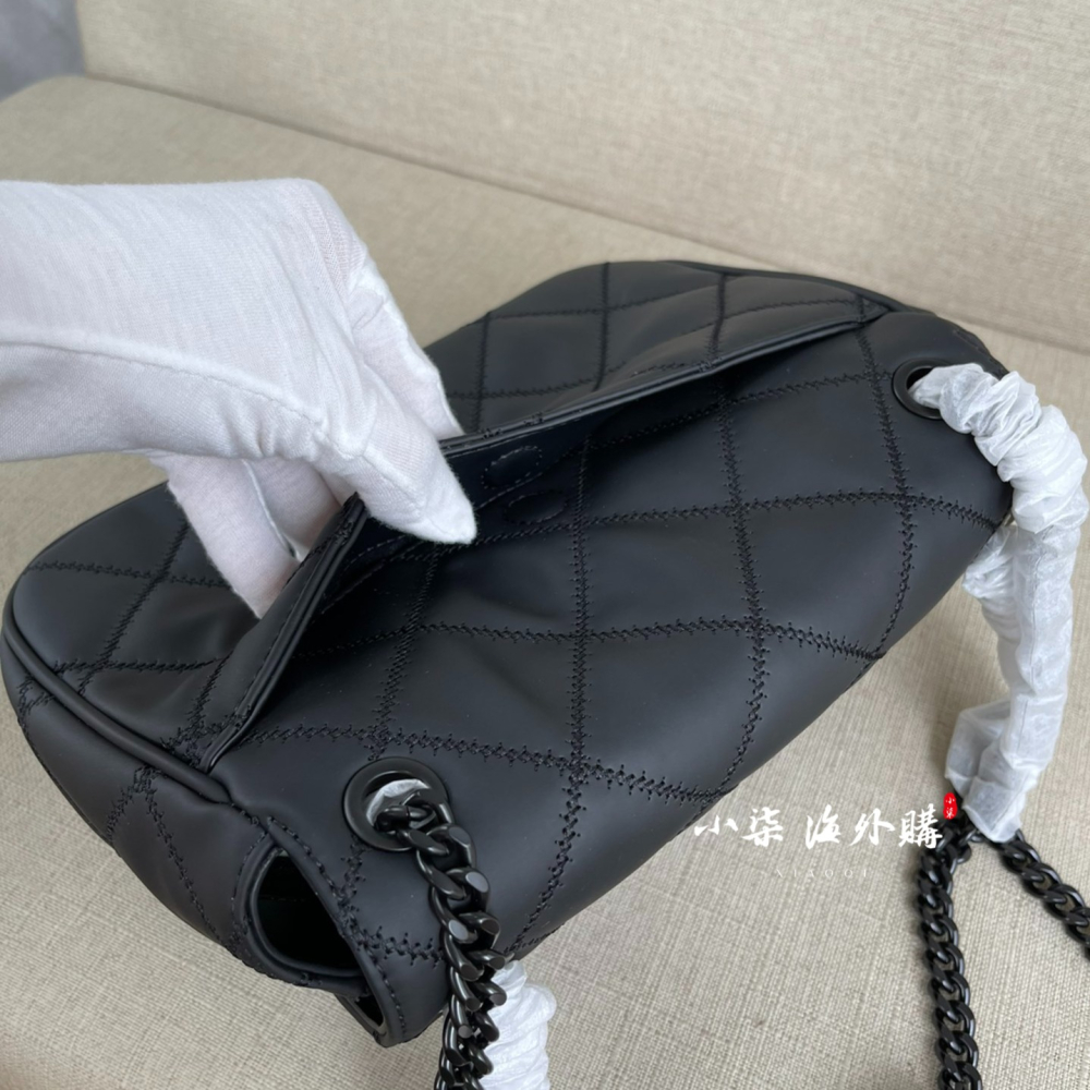 Tory Burch/湯麗柏琦 TB Willa 車線菱格 消光黑 迷你斜背包 小廢包 WOC包-細節圖5