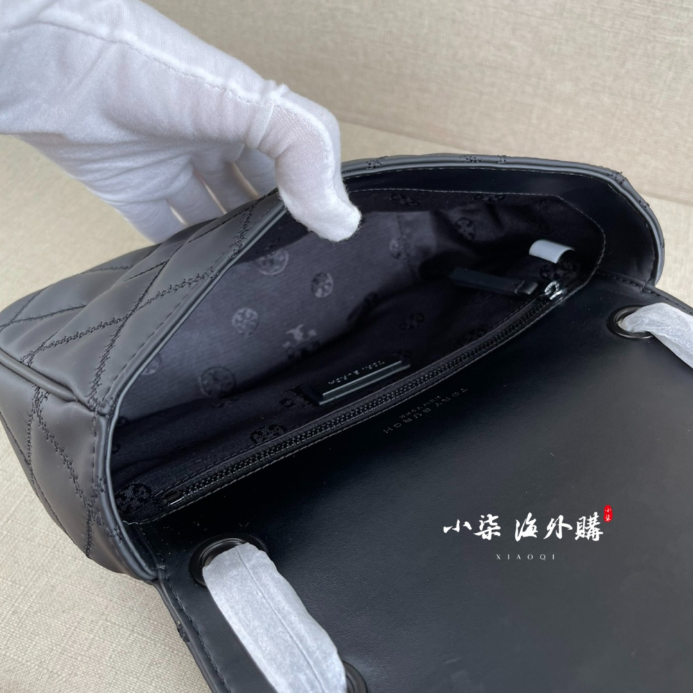 Tory Burch/湯麗柏琦 TB Willa 車線菱格 消光黑 迷你斜背包 小廢包 WOC包-細節圖9