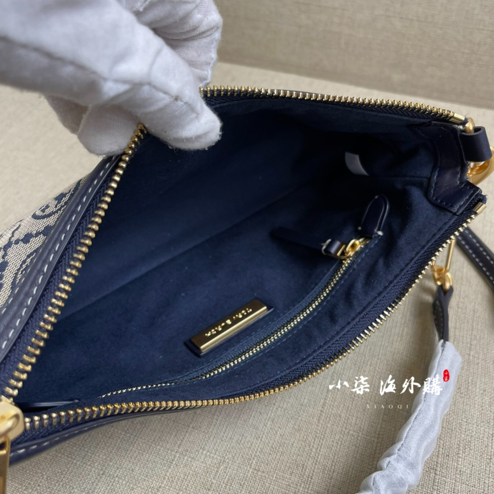 實物拍攝Tory Burch 經典老花 腋下包 斜背 手提 肩背 TB女包 JACQUARD STUDIO BAG-細節圖7
