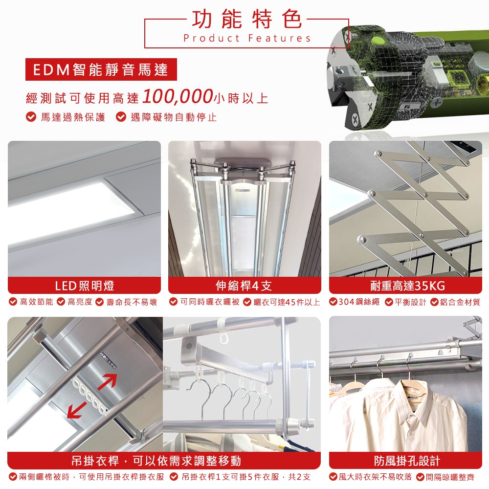 台熱牌 TEW 萬里晴電動遙控升降曬衣機/架(TCM-210MS+)(居家旗艦款)(附基本安裝)-細節圖4