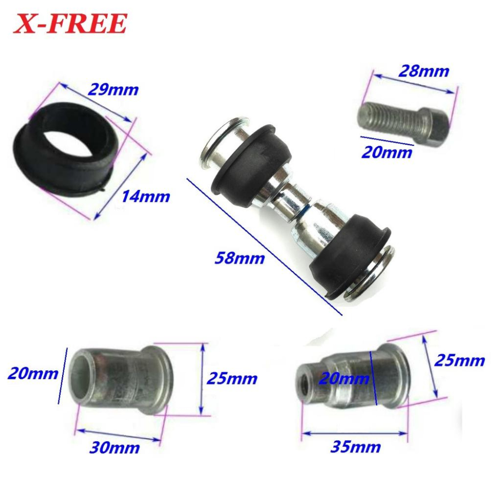 X-FREE前後避震車車台連接軸公母對鎖螺絲 自行車車架連結器對鎖減震螺絲 折疊車後減震車架彈簧連接軸活動中軸專用-細節圖5