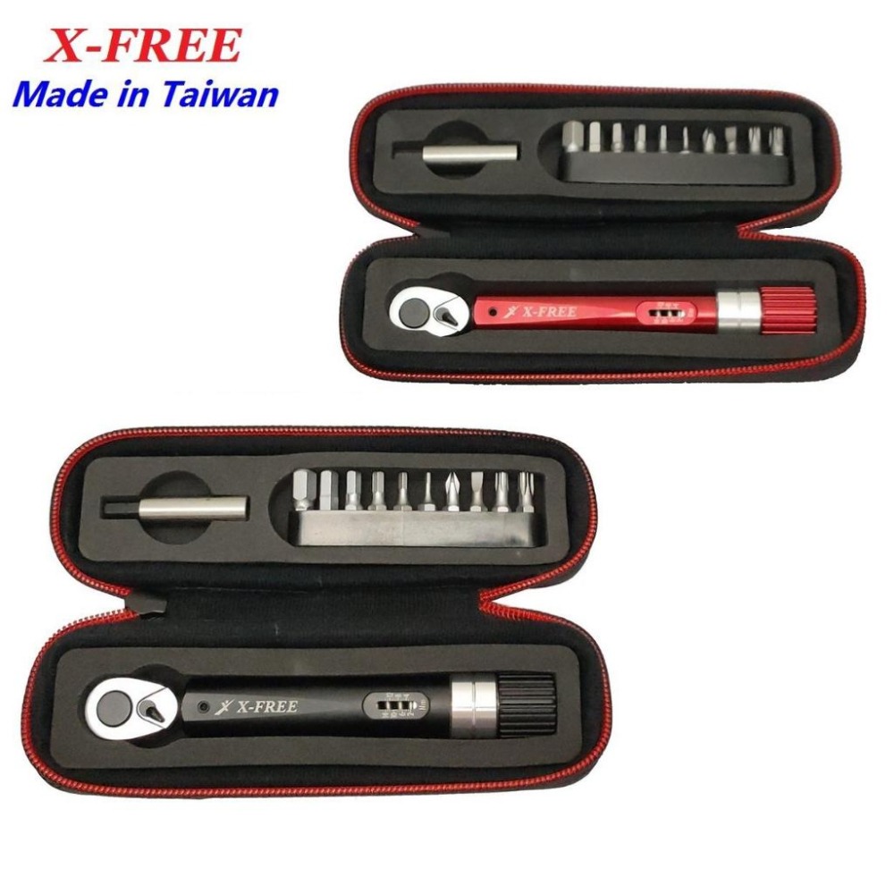 台灣製造X-FREE小鋼炮扭力扳手2-14N.M13套件高精度隨身可調扭力棘輪扳手預制式雙向音響式扭扳扭力板手鈦合金螺絲-細節圖8